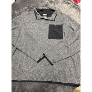 Duluth Trading Grey and black quarter snap fleece with pocket.  Men’s XXL  #flee